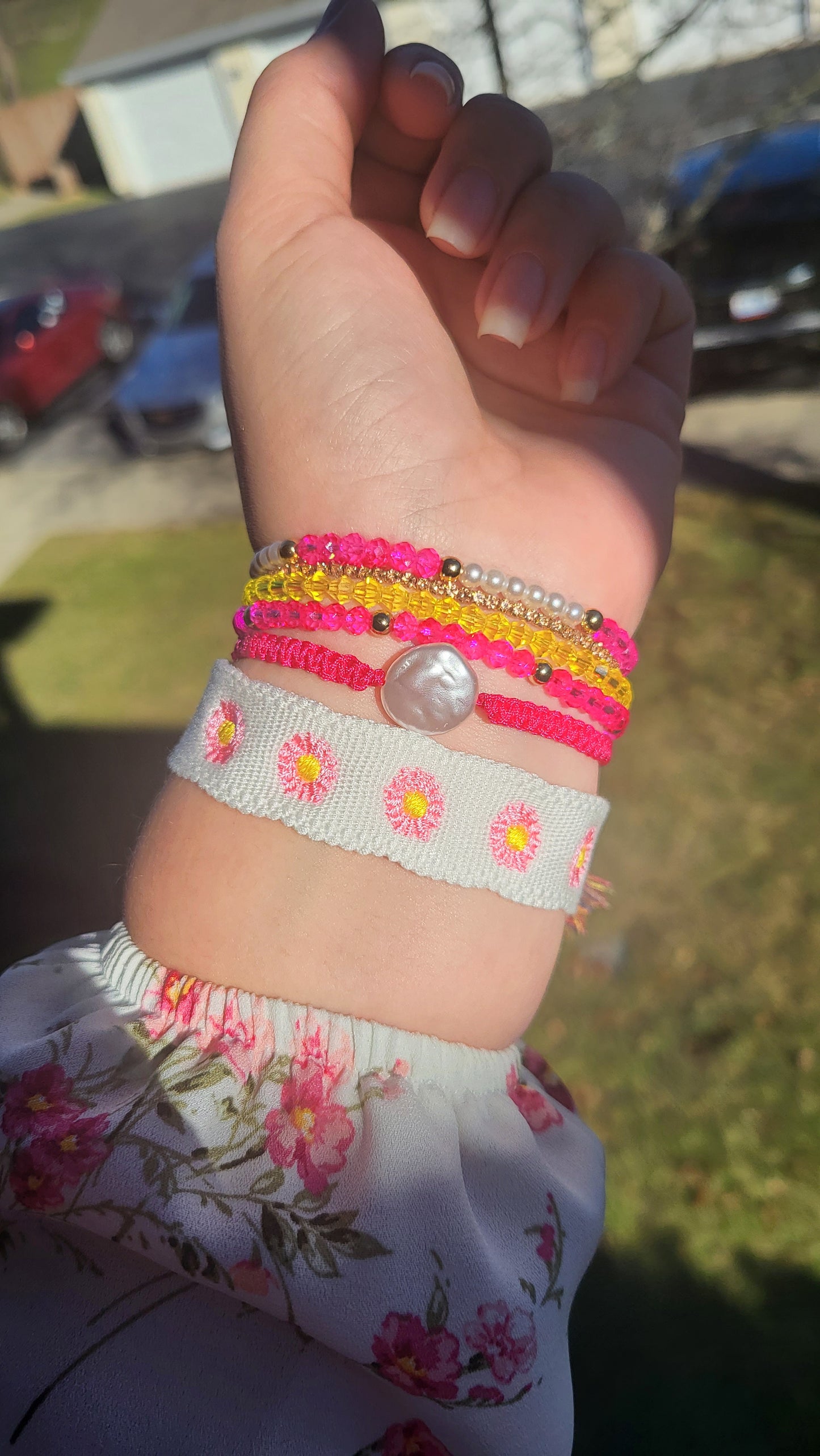 Bracelets Flower Pink