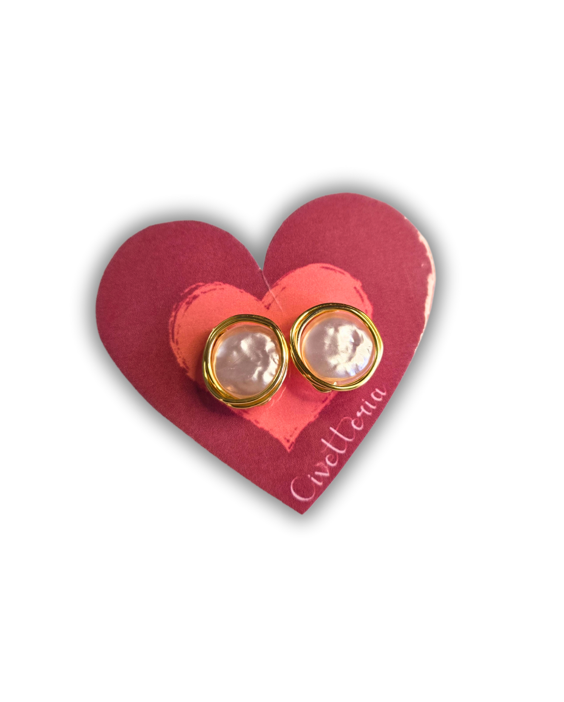 Buttoned Heart Earrings